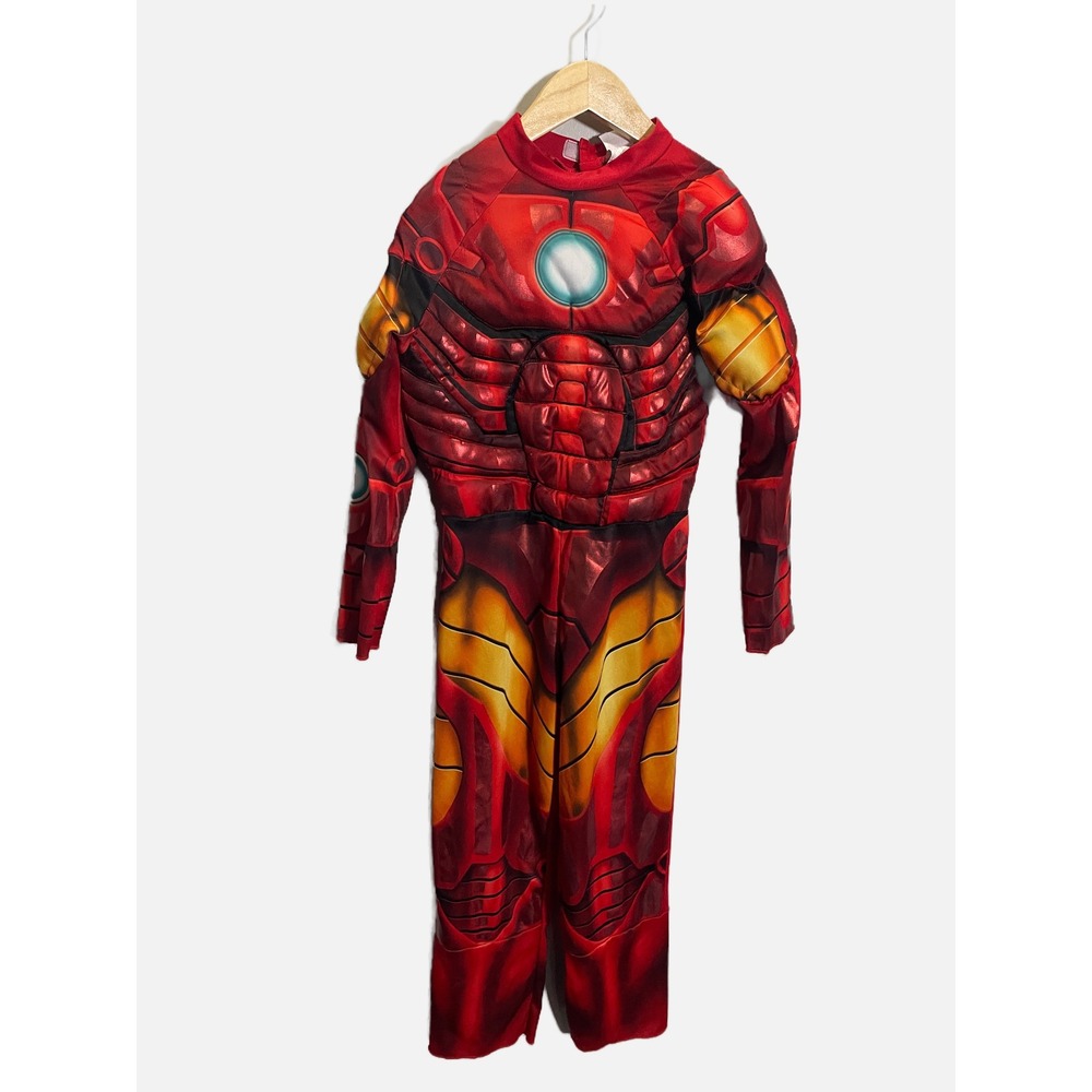 Marvel Iron Man Costume Boys Large Red Muscle Chest Jumpsuit Superhero Halloween
